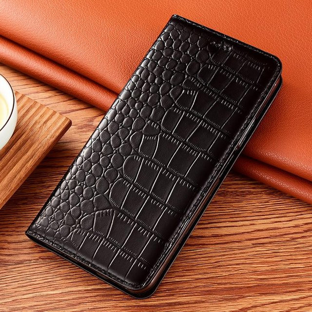 Echtes Leder Flip Wallet Magnetische Abdeckung für Samsung Galaxy A-Serie in Schwarz, Braun oder Rot - Bild 1