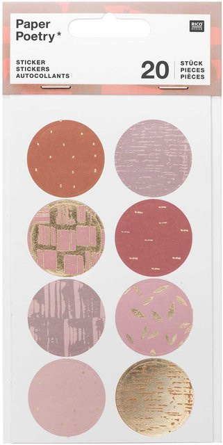 Rico Design Paper Poetry Sticker Struktur in Mauve, 4 Blatt - Bild 1