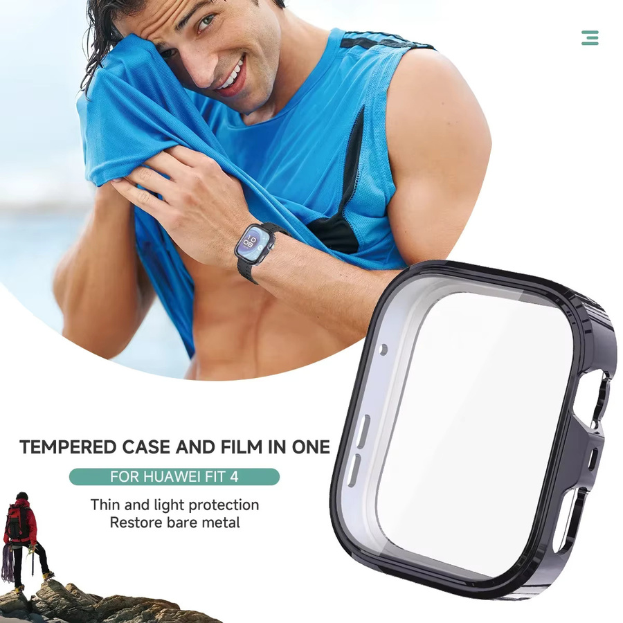 OAKCHARM Smartwatch Bumper Shell für Huawei Fit 4 Fit 4 Pro, TPU, Schwarz - Bild 3