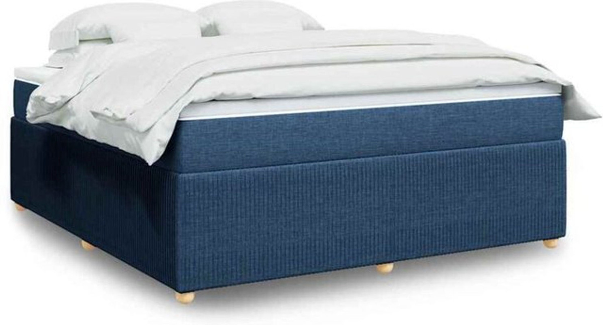 Vidaxl Boxspringbett mit Matratze in Blau aus Stoff, Modernes Design, B/T/H: 180 x 200 x 46 cm - Bild 1
