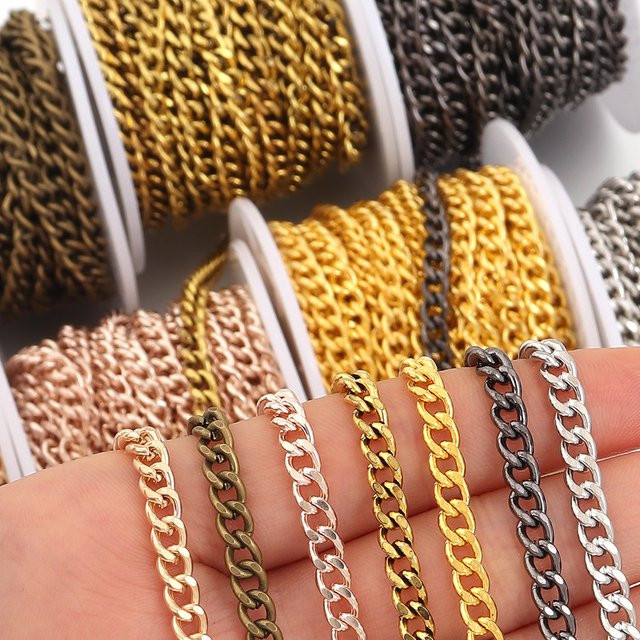 louleur Metall-Eisenkette, Edelstahl, Gold, Unisex - Bild 1