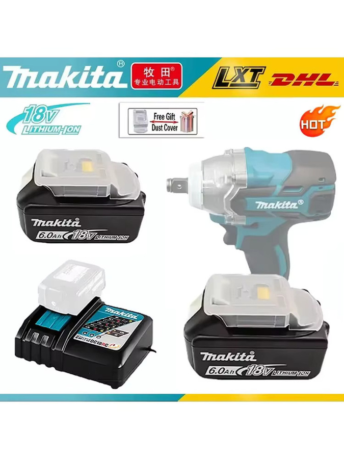 Makita Akku und Ladegerät Set 18 V mit 6000 mAh in Schwarz für Elektrowerkzeuge - Bild 6