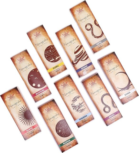 Cycle Pure Navagraha Serie Tempelräucherkegel, holzkohlefreie aromatische Dhoop-Kegel für Puja und Rituale, Multicolour, 81 Stück - Bild 1
