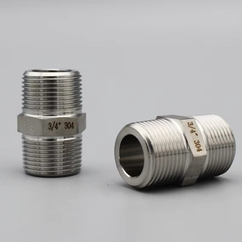 AW Sechskantnippel aus Edelstahl 304 316 in Silber als Rohrverschraubung und Verbindungskupplung mit Außengewinde NPT oder BSPT für bis zu 6000 psi - Bild 2