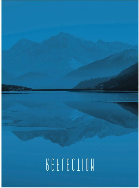 Komar Wandbild Word Lake Blue in Blau, Poster auf Fotopapier, Breite: 30 cm, Höhe: 40 cm - Bild 1