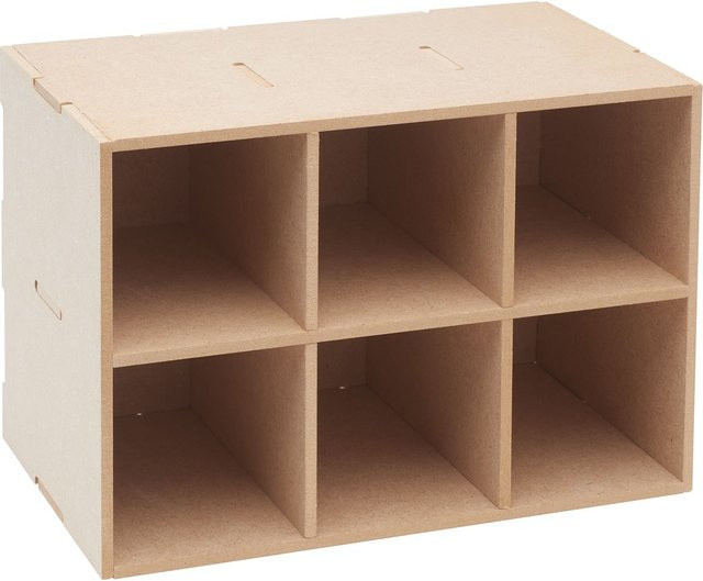 VBS Regalbox Flexio Basic Box mit 6 Fächern in Beige - Bild 1