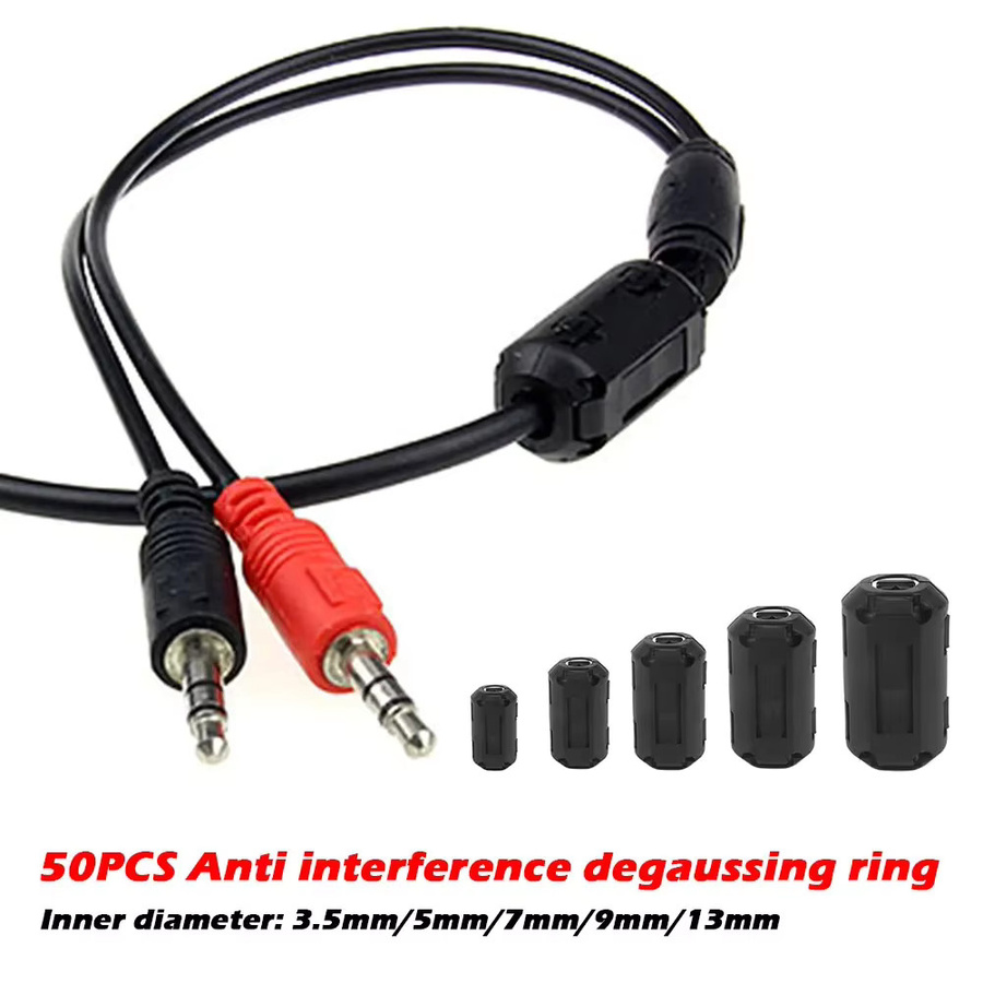 Clip-on Ferrit Ring Core Bead Choke EMI RFI Filter Noise Suppressor für USB Audio Video und Netzkabel, Schwarz - Bild 4