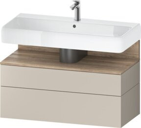 Duravit Waschtischunterschrank Qatego in Beige Matt, Wandhängend, B/T/H: 99 x 47 x 59 cm - Bild 1