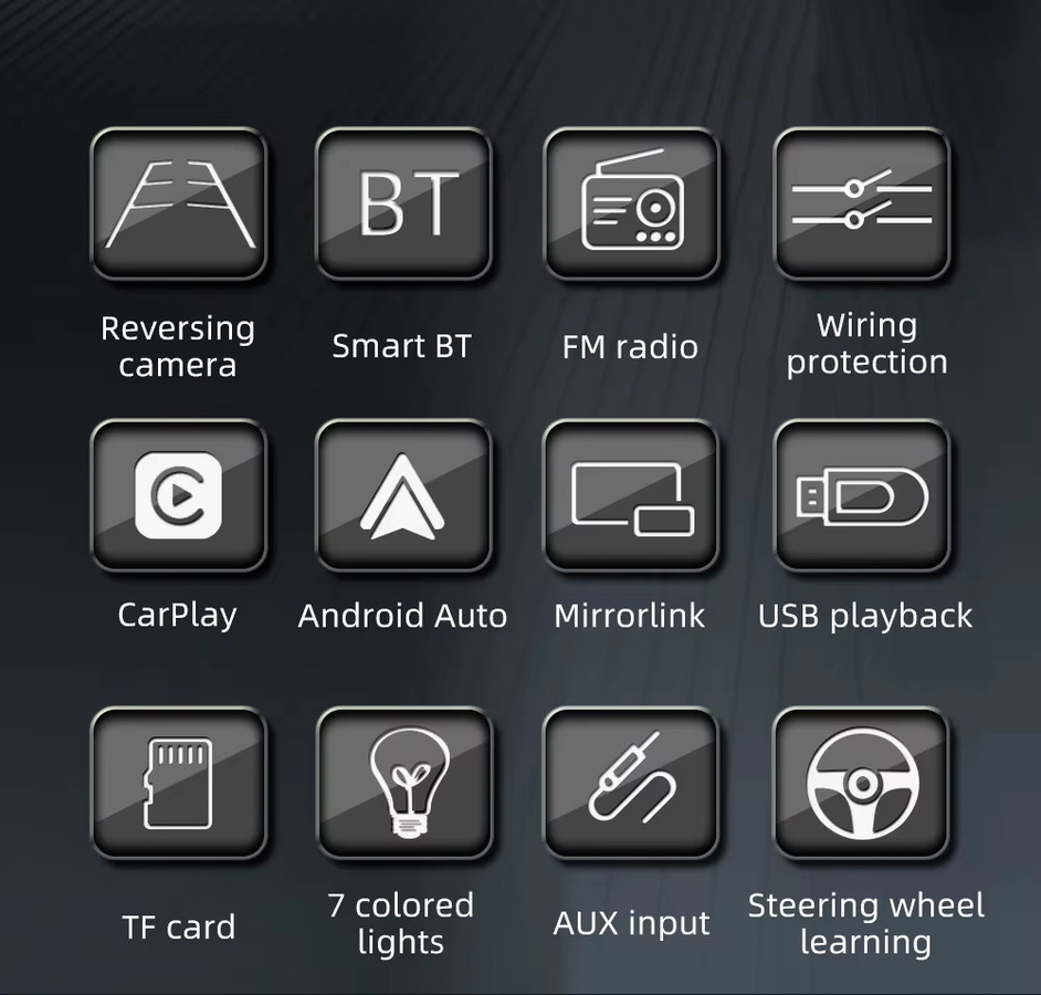 ESSGOO 7 Zoll Autoradio mit Touchscreen, Apple CarPlay, Android Auto, Bluetooth, USB und Mirror Link, Schwarz - Bild 2