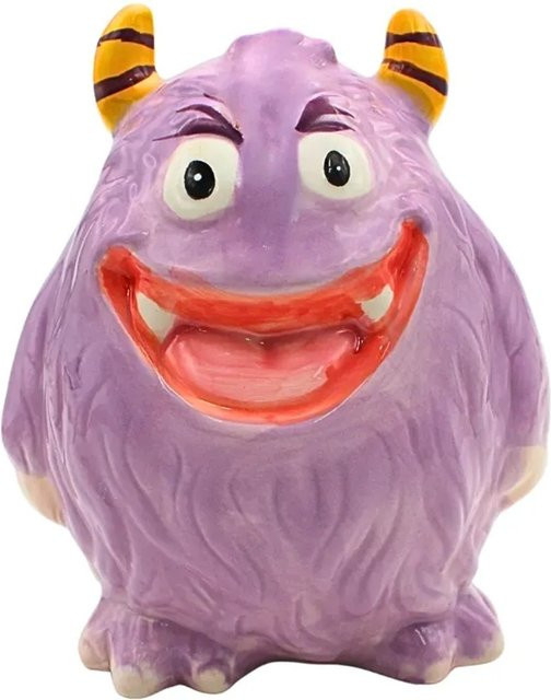 Dekohelden24 Sparschwein Monster aus Keramik in Lila, B/T/H: 11 x 11 x 17 cm - Bild 1