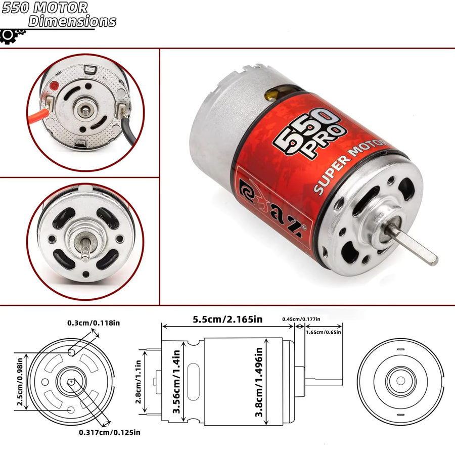 RCZIPROY 550 Pro Bürstenmotor, Hochdrehmoment-Motor, 1:10, Metall - Bild 2