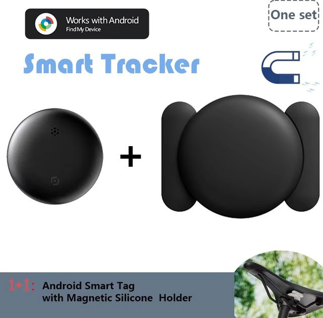 leapii Smart Tracker für Android kompatibel mit Google Find My mit Magnethalterung und Schutzhülle, wasserdicht und stoßfest, Schwarz oder Blau - Bild 1