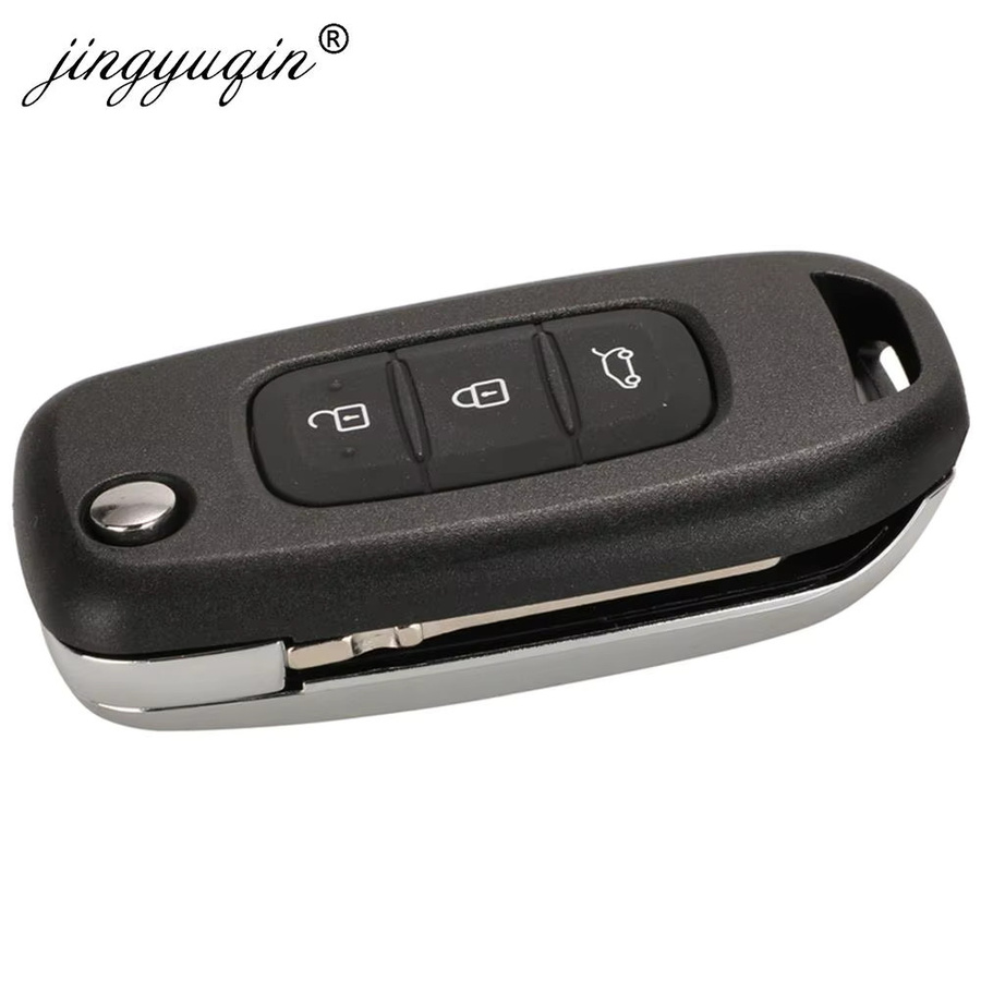 Jingyuqin Klappbarer Fernschlüssel 433MHz PCF7961M 4A in Schwarz für Renault Kadjar Captur Megane 3 Symbol Logan 2 Sandero 2 und Dacia Duster - Bild 3