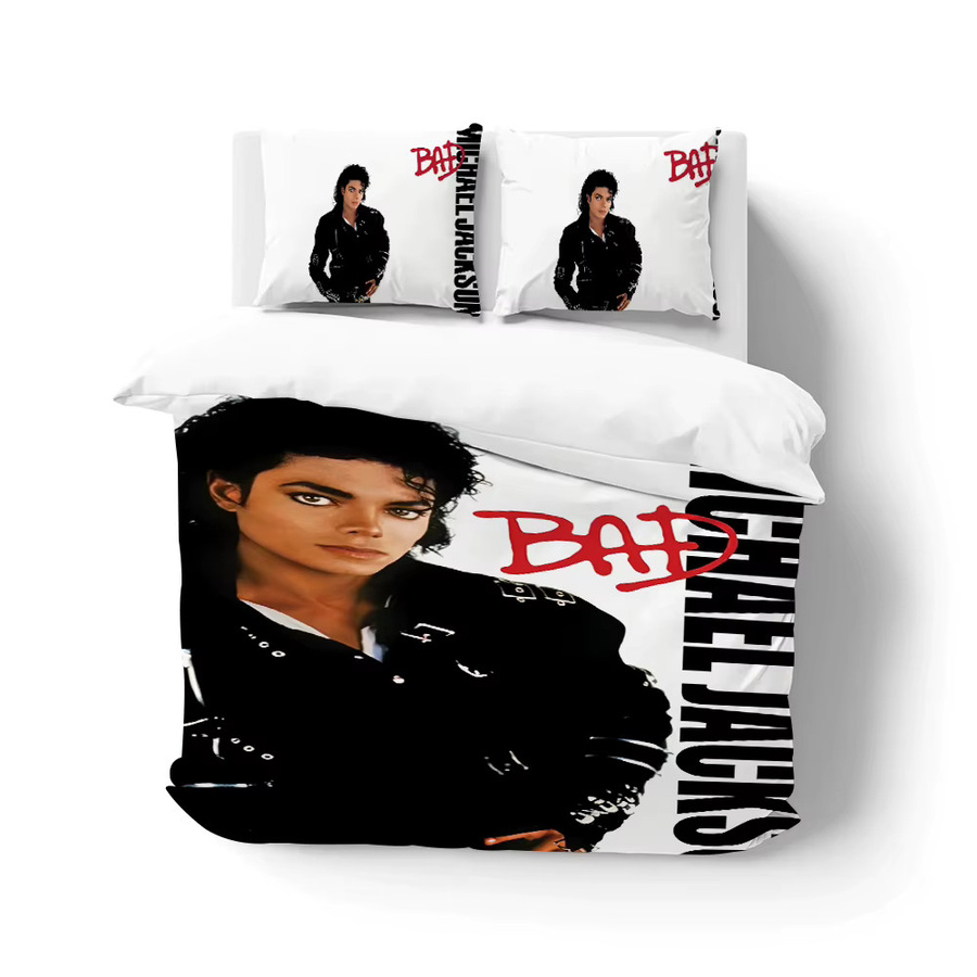 Singer M-Michael Jackson Dangerous Bettbezug-Set aus weißer Baumwolle, 3-teilig - Bild 3