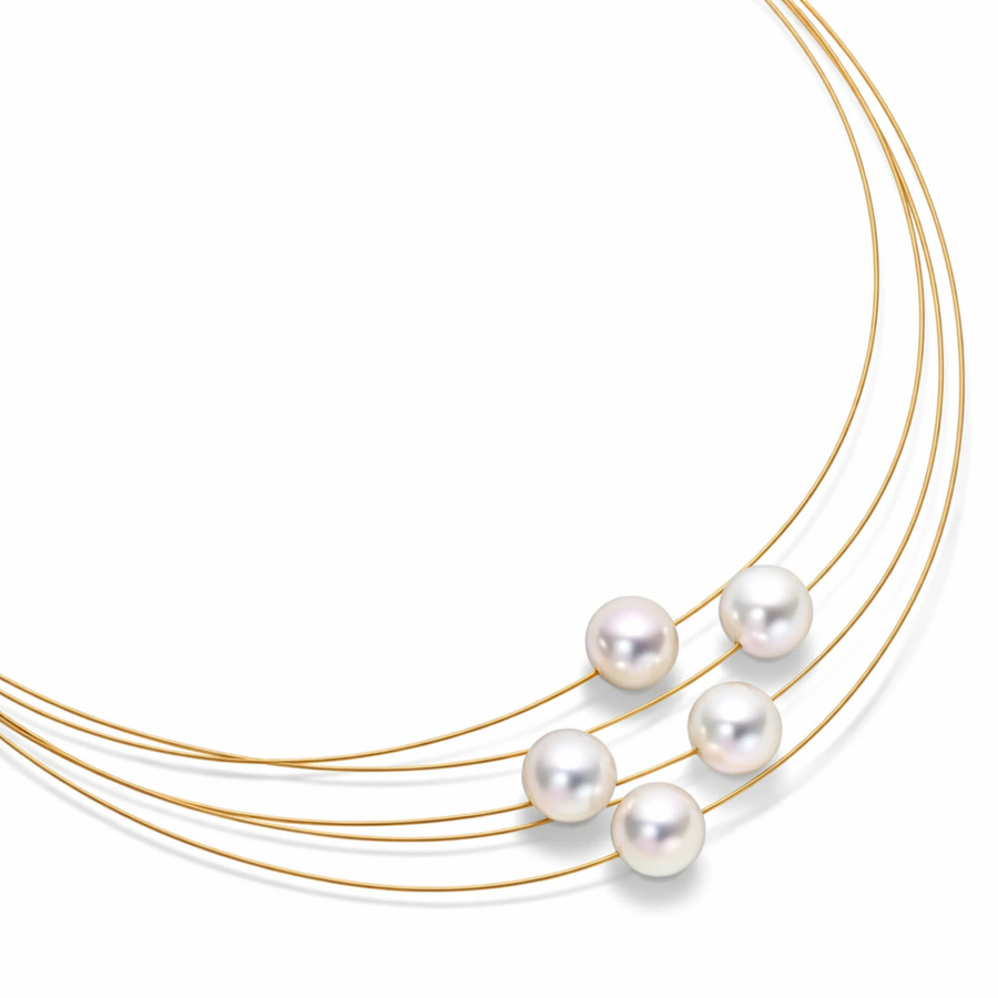 Florere Kette Edelstahl, Gold, Perle, Damen - Bild 1