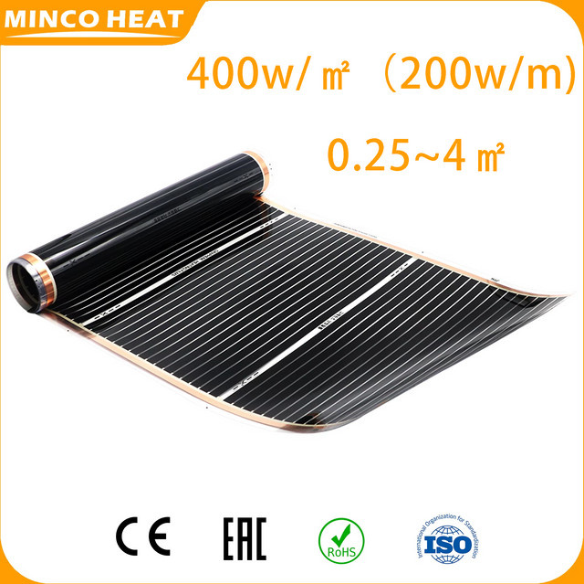 Minco Heat Ferninfrarot-Fußbodenheizungsfolie elektrische Matte in Schwarz, Breite: 50 cm - Bild 1