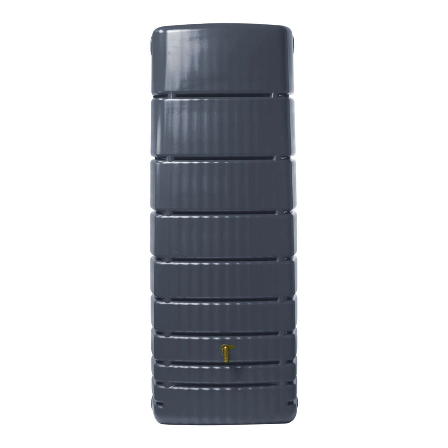 4rain Regenwassertank Slim 650 Regentonne in Graphit Grey inklusive Auslaufhahn Aqua-Quick für die oberirdische Aufstellung - Bild 2