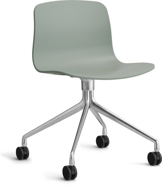 HAY About A Chair AAC 14 Drehstuhl in Grün mit Rollen und mattem Finish - Bild 1