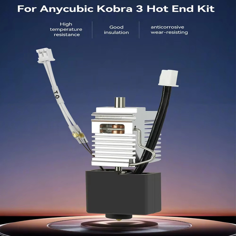 Anycubic Ersatz-Hotend für Kobra 3 und Kobra 3 V2 Combo 3D-Drucker mit 0,4 mm Messingdüse und Silikonsockel - Bild 2