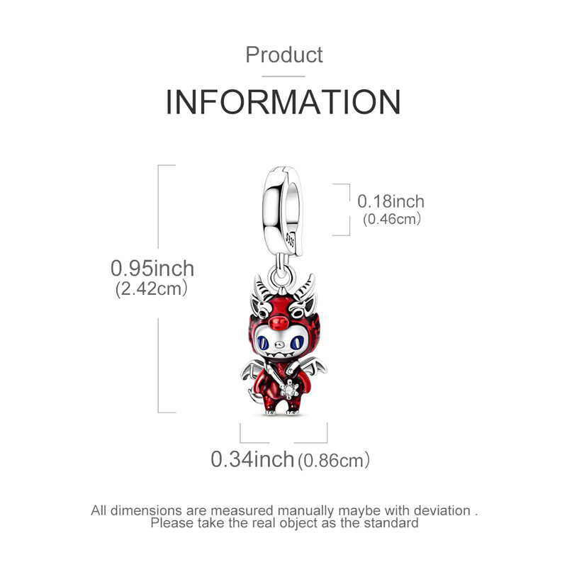 parmuz Charms Feuerdrachen-Anhänger, 925 Silber, Zirkonia, Damen - Bild 3