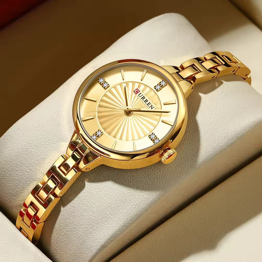 CURREN Armbanduhr, Quarz, Edelstahl, Gold, Silber, Damen - Bild 2