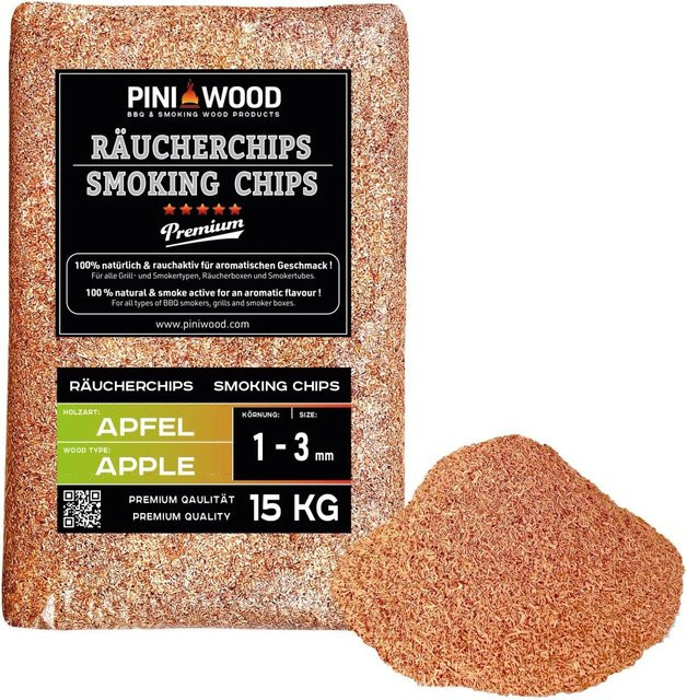 PINI Räucherchips Apfel 15 kg Räucherspäne 1-3 mm - Bild 1