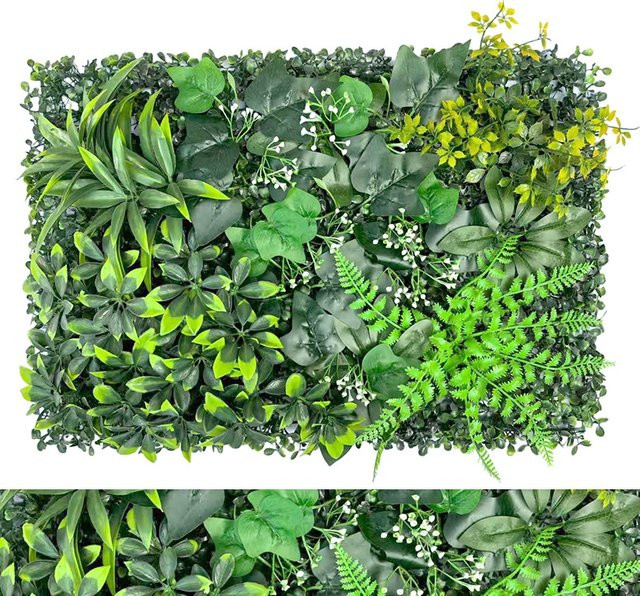 JEDN Künstliche Pflanzenwand Buchsbaum-Hecke in Grün, B: 60 cm, H: 40 cm - Bild 1