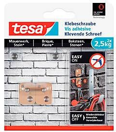 tesa Klebeschraube Concrete in Weiß für Mauerwerk und Stein im Innen- und Außenbereich, 2 Stück - Bild 1