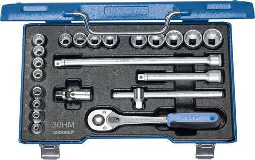 Gedore Steckschlüsselsatz metrisch 3/8 Zoll, 22-teilig, Chrom-Vanadium, Silber - Bild 1