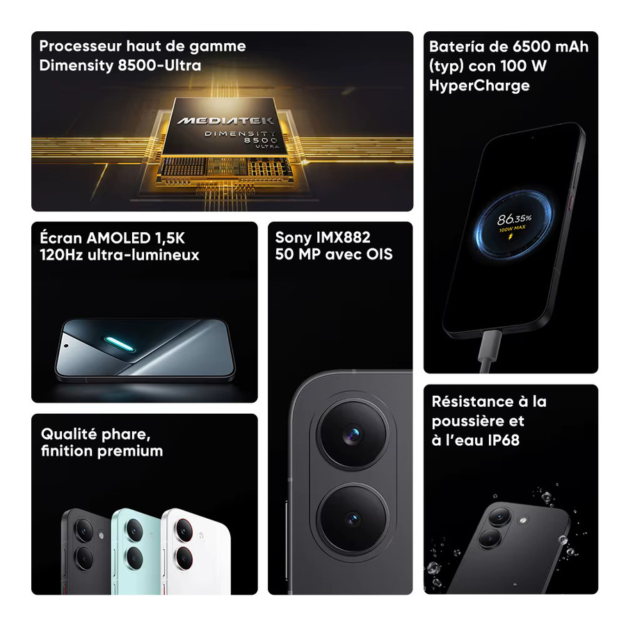 Xiaomi POCO X8 Pro 5G Smartphone Globale Version in Black mit 6,59 Zoll 1,5K AMOLED-Display, Dimensity 8500-Ultra, 256 GB, NFC und 6500mAh Akku - Bild 2
