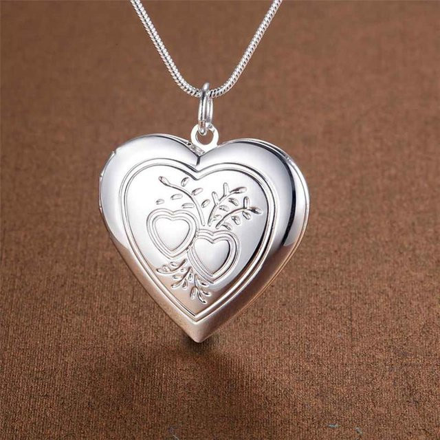 Wucifang Jewelry Halskette mit Herz-Anhänger, 925 Silber, Damen - Bild 1