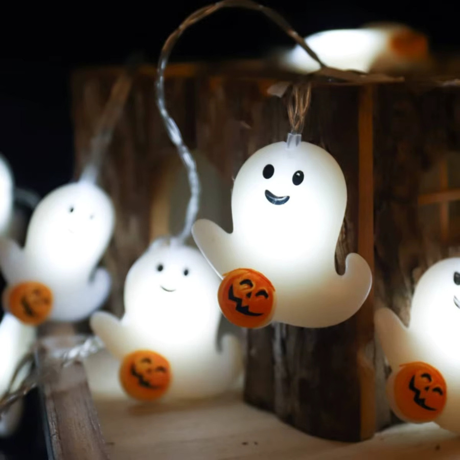 Peach Forest Halloween Mini Ghost LED Lichterkette mit 20 LEDs, weiß, batteriebetrieben - Bild 2