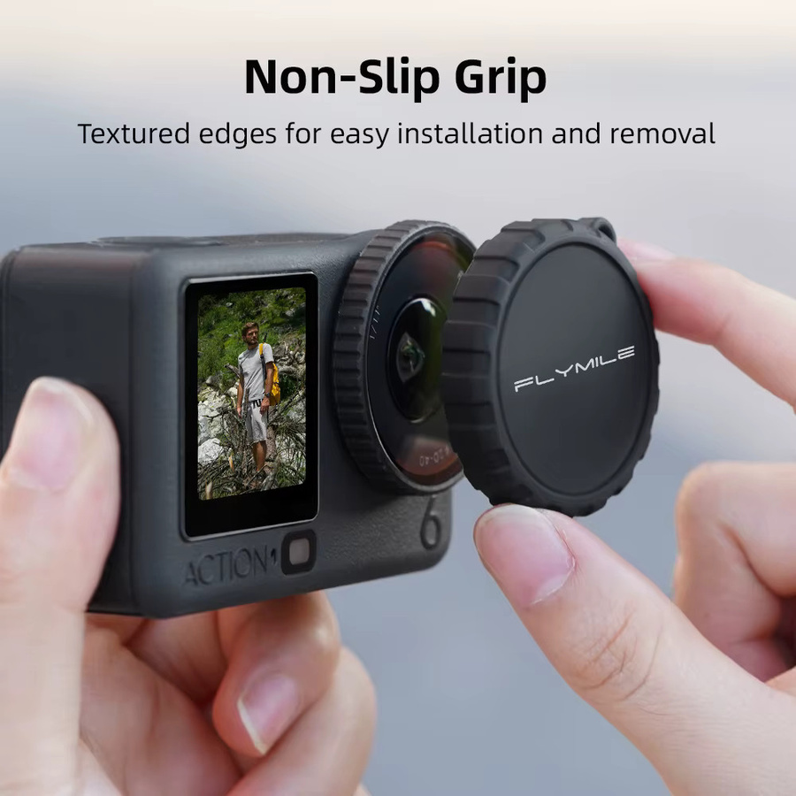 Flymile Silikon Objektivdeckel in Schwarz für DJI OSMO Action 6 als staubdichter Anti-Kratz-Schutz für deine Action Camera - Bild 3