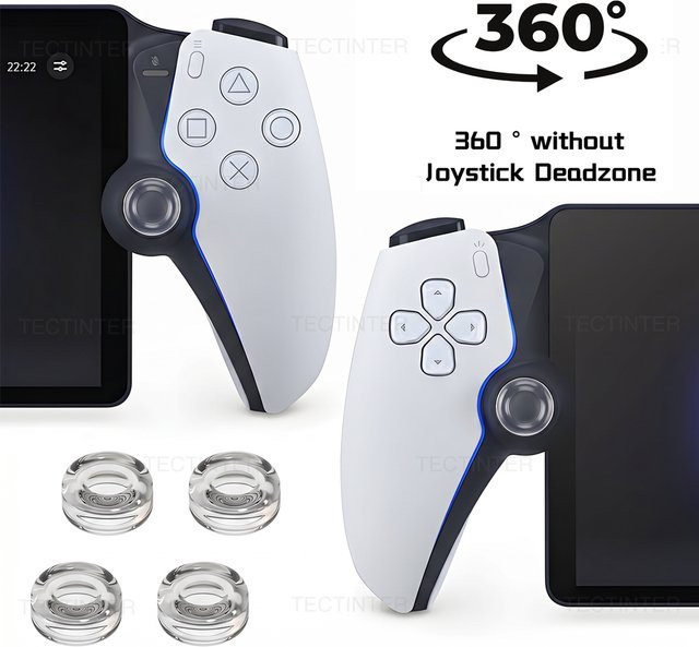 TECTINTER Transparente Flüssigsilikon-Daumengriffkappen für PS5 Portal und Switch Lite Controller als Analog-Joystick-Abdeckung für dein Switch-Zubehör - Bild 1