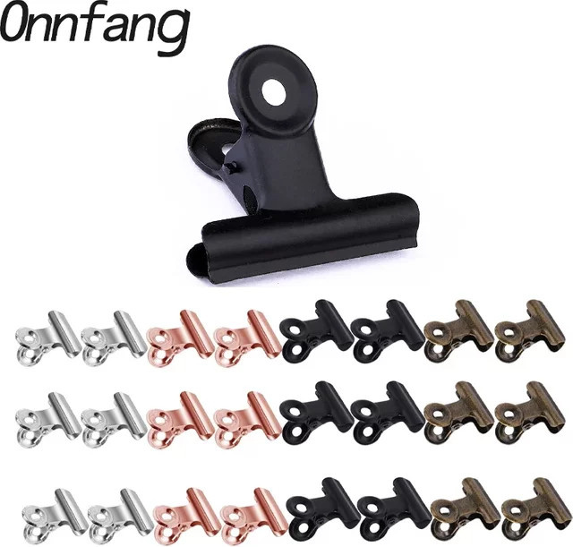 Mini Bulldog Clips aus Edelstahl in Silber für Büro und Haushalt - Bild 1