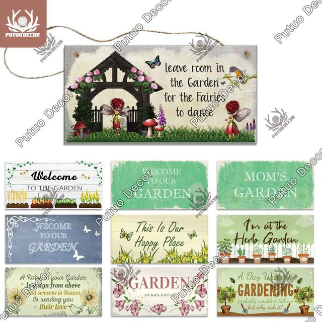 Putuo Dekor Holzschild für den Garten und die Haustür als dekorative Plakette und Familiengeschenk - Bild 1