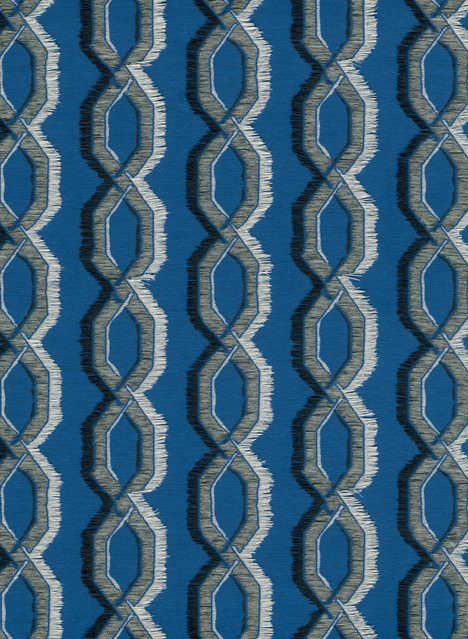 Arte Tapete Franges in Cobaltblau mit abstraktem geometrischem Design aus Vlies - Bild 1