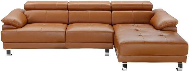 Excelsiora Ecksofa in Leder Camel ohne Schlaffunktion, Breite: 265 cm - Bild 1
