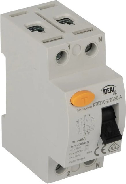 Kanlux Fehlerstromschutzschalter RCD KRD10-2 2P 25A/30mA in Weiß - Bild 1