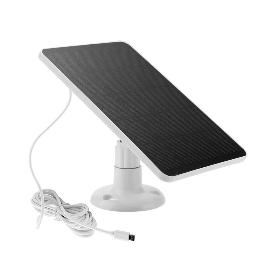 2in1 Solarpanel Ladegerät mit Micro USB und USB-C, 10W, Schwarz, für Überwachungskameras und kleine Heimsysteme - Bild 2
