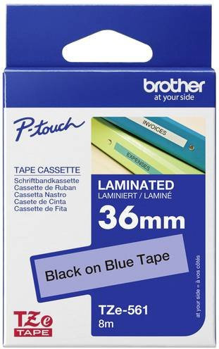 Brother TZe-561 Laminiertes Schriftband Schwarz auf Blau, Breite: 36 mm, Länge: 8 m - Bild 1