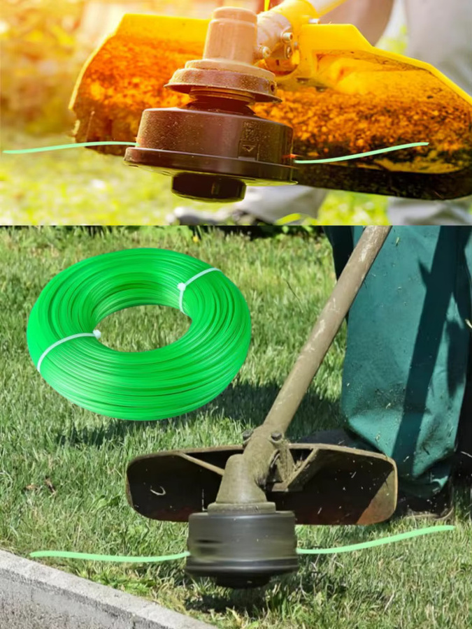 Wnew Rasentrimmer-Schnur aus grünem Nylon, Ersatz-Trimmerschnur mit 2,0 mm Durchmesser und 100 m Länge - Bild 4