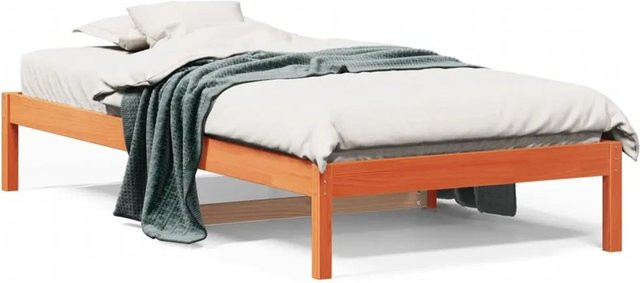 vidaXL Tagesbett aus Massivholz Kiefer in Wachsbraun, B/T/H: 80 x 200 x 30 cm (ohne Matratze) - Bild 1