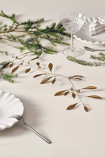 Jotex Mistel-Girlande mit Goldakzenten für Weihnachten, Länge: 51,5 cm - Bild 1