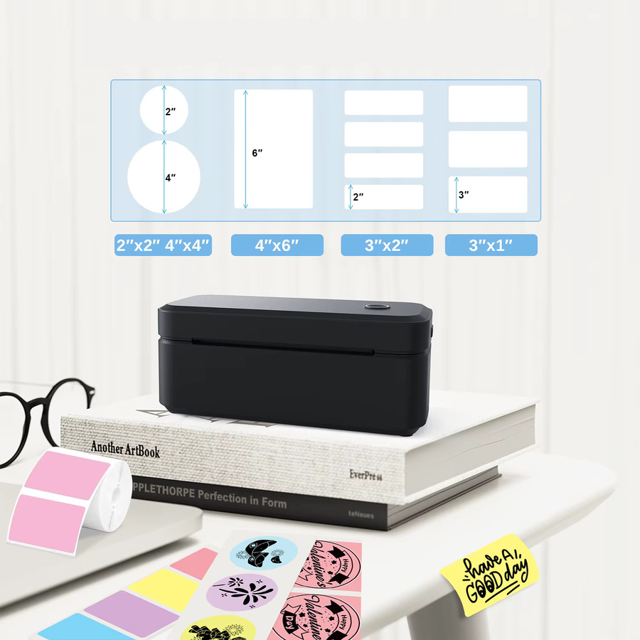 Marklife X4 Thermo-Etikettendrucker in Schwarz, tragbarer Bluetooth-Drucker für 4 x 6 Versandetiketten mit automatischer Etikettenerkennung - Bild 4