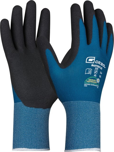 Gebol Handschuh Master Flex Nitril in Blau-Schwarz Gr. 9 - Bild 1