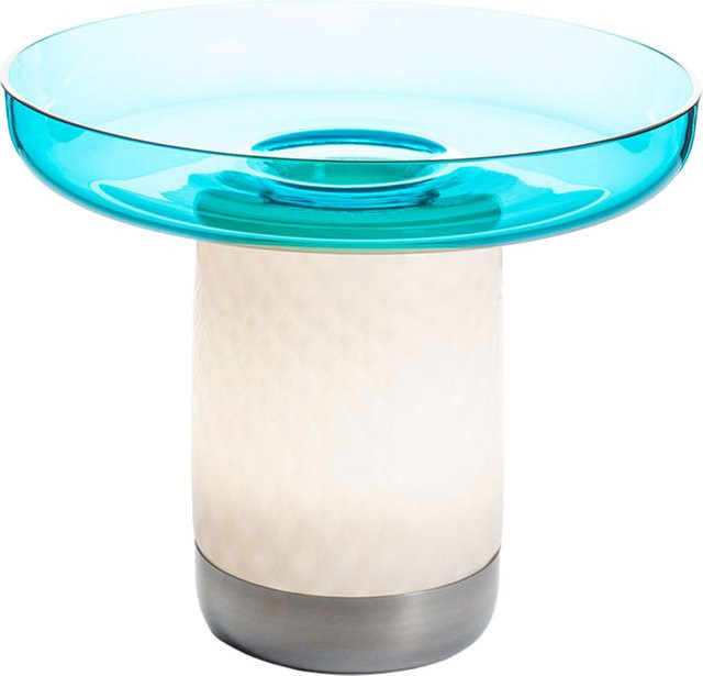 Artemide Bontà LED-Akkuleuchte in Weiß und Türkis, dimmbar, Durchmesser: 26 cm - Bild 1