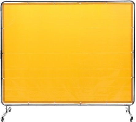 VEVOR Schweißschutzvorhang aus flammhemmendem Vinyl in Gelb mit Rollgestell, B/H: 180 x 240 cm - Bild 1