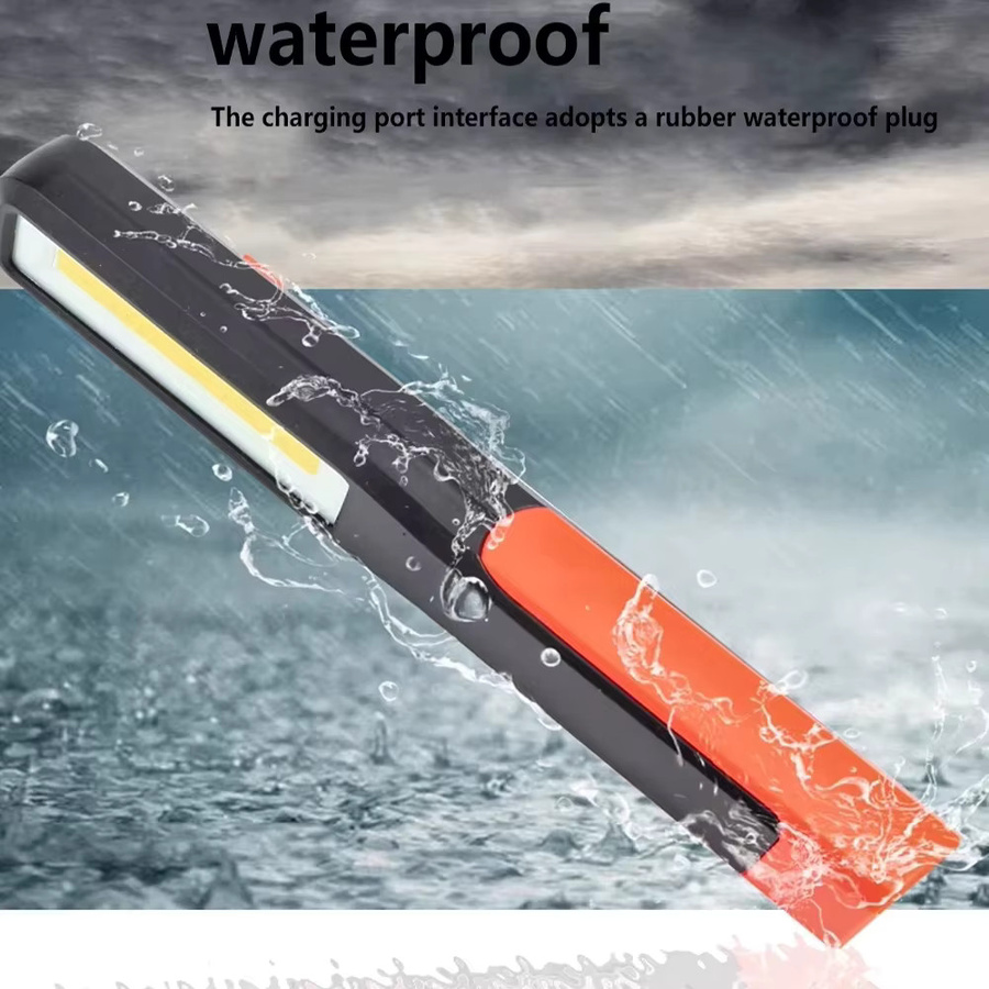 XIWANGFIRE USB-aufladbare COB-LED-Arbeitsleuchte mit Magnet, tragbare kabellose Inspektionslampe in Schwarz für Werkstatt und Notfälle - Bild 4