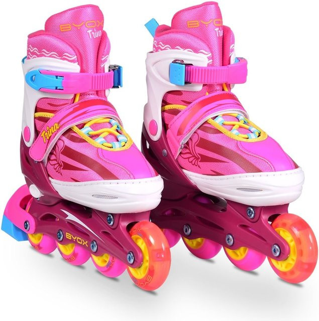 Byox Trina 3 in 1 Inliner Kinder Größe M 34-37 verstellbar mit PU Rollen - Bild 1